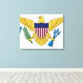Flagge der US-Jungfrau Leinwanddruck (Insitu (Holzboden))
