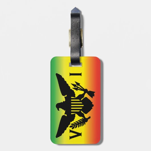 Flagge der US-Jungfrau, Rasta, Rot Gelb Gepäckanhänger (Rückseite vertikal)