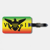 Flagge der US-Jungfrau, Rasta, Rot Gelb Gepäckanhänger (Rückseite horizontal)