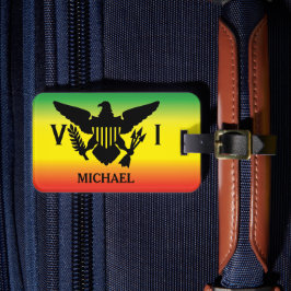 Flagge der US-Jungfrau, Rasta, Rot Gelb Gepäckanhänger