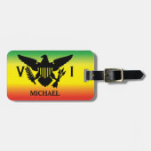 Flagge der US-Jungfrau, Rasta, Rot Gelb Gepäckanhänger (Vorderseite horizontal)