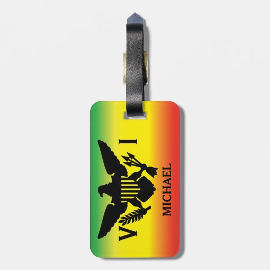 Flagge der US-Jungfrau, Rasta, Rot Gelb Gepäckanhänger (Rückseite vertikal)