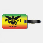 Flagge der US-Jungfrau, Rasta, Rot Gelb Gepäckanhänger (Rückseite horizontal)