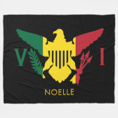 Flagge der US-Jungfrau, Rasta Rot, Gelb, Grün Fleecedecke (Vorderseite (Horizontal))