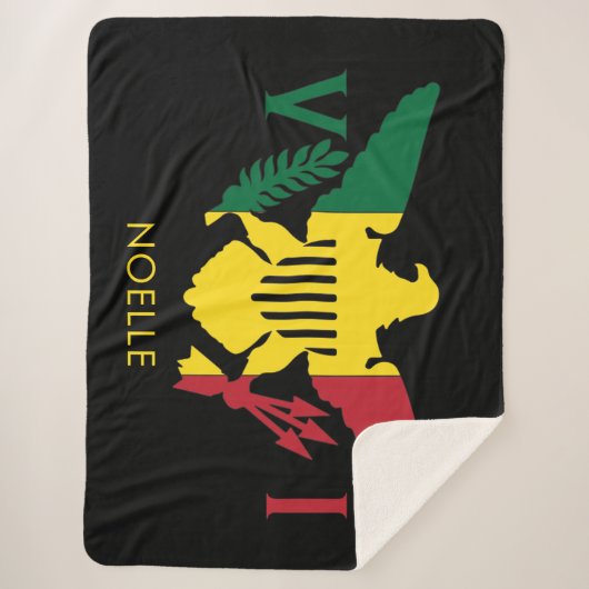 Flagge der US-Jungfrau, Rasta Rot, Gelb, Grün Sherpadecke (Vorderseite)