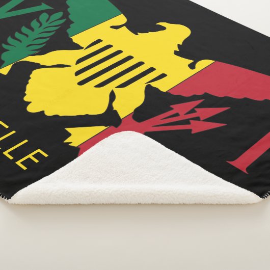 Flagge der US-Jungfrau, Rasta Rot, Gelb, Grün Sherpadecke (3/4)