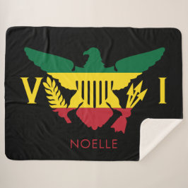 Flagge der US-Jungfrau, Rasta Rot, Gelb, Grün Sherpadecke