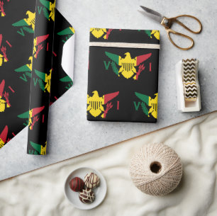 Flagge der US-Jungfrau  Rot-Gelb-Grün Geschenkpapier