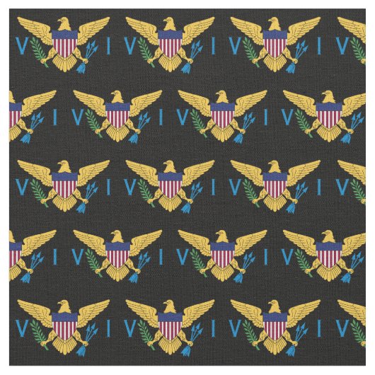 Flagge der US-Jungfrau - Schwarz Stoff (Nahaufnahme)