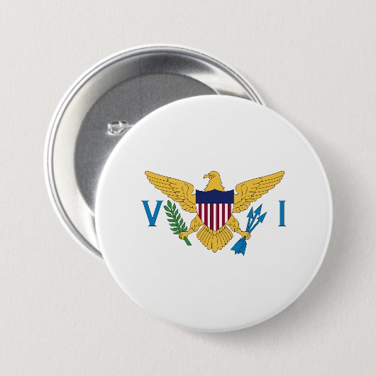 Flagge der US-Jungfrauen Button (Vorne & Hinten)