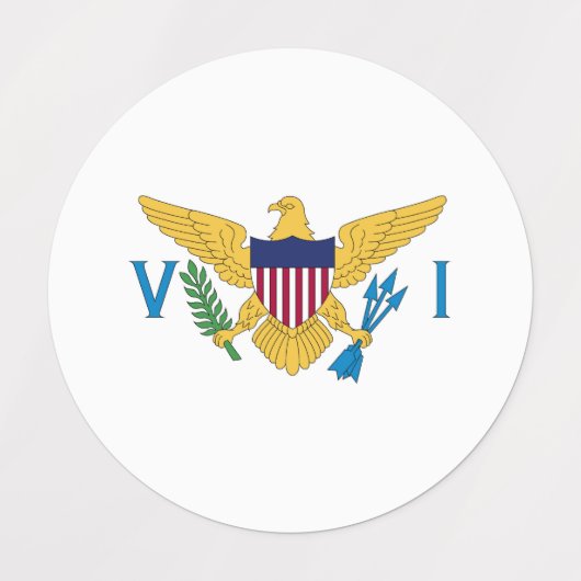 Flagge der US-Jungfrauen Etiketten (Design 2)