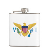 Flagge der US-Jungfrauen Flachmann (Vorderseite)