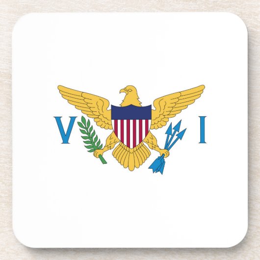 Flagge der US-Jungfrauen Getränkeuntersetzer (Vorderseite)