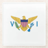Flagge der US-Jungfrauen Glasuntersetzer (Vorderseite)