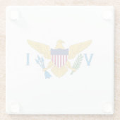 Flagge der US-Jungfrauen Glasuntersetzer (Rückseite)