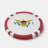 Flagge der US-Jungfrauen Pokerchips (Einzeln)