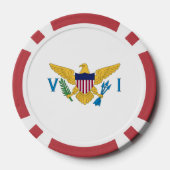 Flagge der US-Jungfrauen Pokerchips (Rückseite)
