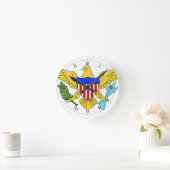 Flagge der US-Jungfrauen Runde Wanduhr (Zuhause)