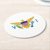 Flagge der US-Jungfrauen Runder Pappuntersetzer (Angewinkelt)