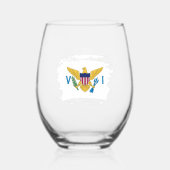 Flagge der US-Jungfrauen Weinglas Ohne Stiel (Vorderseite)