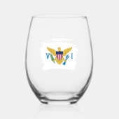 Flagge der US-Jungfrauen Weinglas Ohne Stiel (Rückseite)