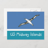 Flagge der US Midway Islands Postkarte (Vorne/Hinten)