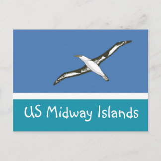 Flagge der US Midway Islands Postkarte