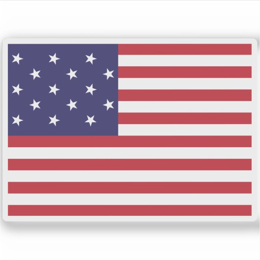 Flagge der USA (1795-1818) Aufkleber (Vorderseite)
