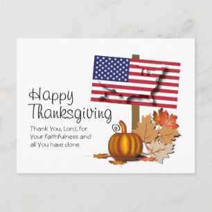 Flagge der USA   AMERIKANISCHES THANKSGIVING Postkarte