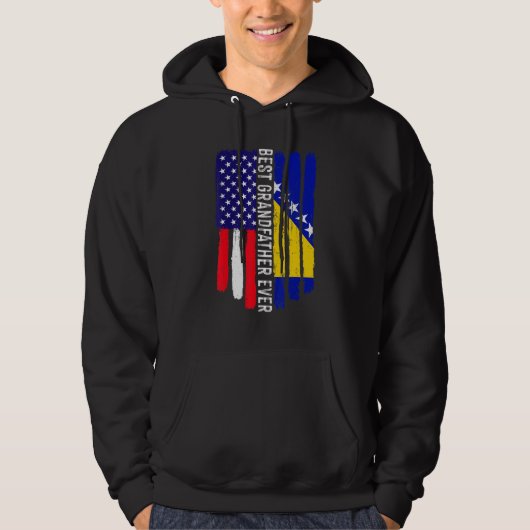 Flagge der USA & Bosnien und Herzegowina Beste Fla Hoodie (Vorderseite)