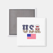 Flagge der USA - Flagge - Amerika - Amerika - Amer Magnet (Vorderseite/Rückseite)