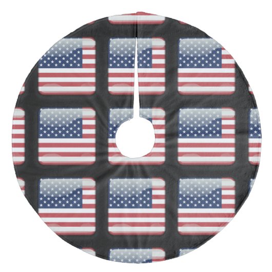 Flagge der USA Fleece Weihnachtsbaumdecke (Vorderseite)