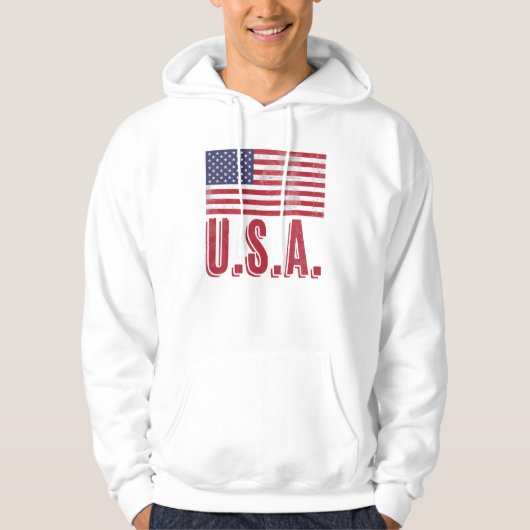 Flagge der USA "Grunge"-Look Hoodie (Vorderseite)