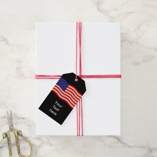 Flagge der USA - grungy Geschenkanhänger (Mit Garn)