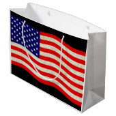 Flagge der USA - grungy Große Geschenktüte (Rückseite Schrägansicht)