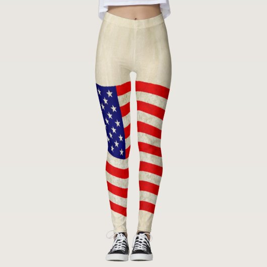 Flagge der USA - grungy Leggings (Vorderseite)