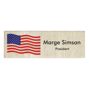 Flagge der USA - grungy Namenschild