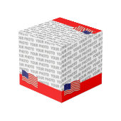 Flagge der USA - grungy Würfel (Rückseite Schrägansicht)