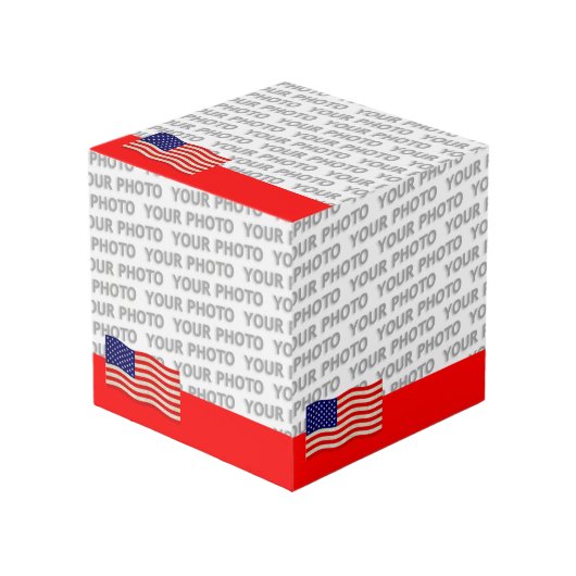 Flagge der USA - grungy Würfel (Vorderseite Schrägansicht)
