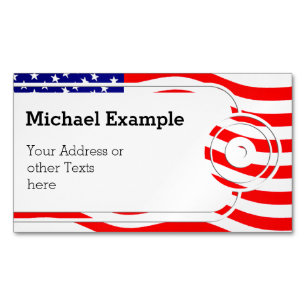 Flagge der USA - Ihre Ideen Magnetische Visitenkarte
