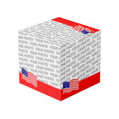 Flagge der USA - Ihre Ideen Würfel (Rückseite Schrägansicht)