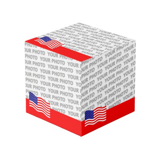 Flagge der USA - Ihre Ideen Würfel (Vorderseite Schrägansicht)