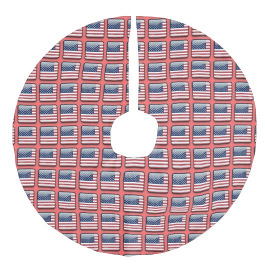 Flagge der USA Leinenimitat Weihnachtsbaumdecke (Vorderseite)