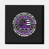 Flagge der USA mit Lila Ribbons für Pankreaskrebs Magnet (Vorne)