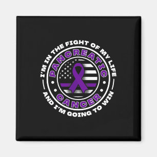 Flagge der USA mit Lila Ribbons für Pankreaskrebs Magnet