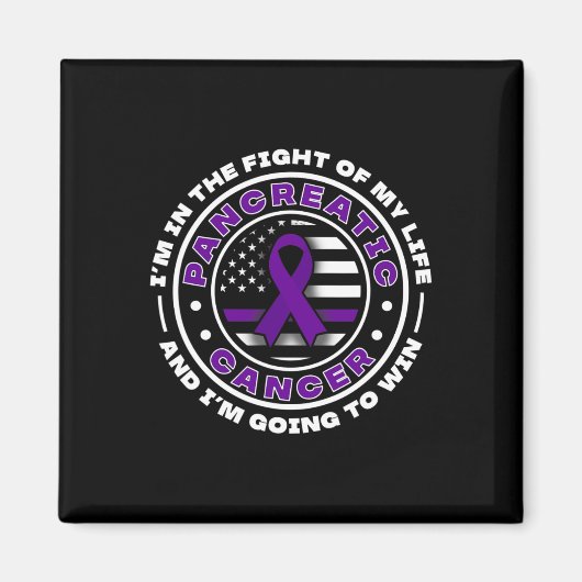 Flagge der USA mit Lila Ribbons für Pankreaskrebs Magnet (Vorne)