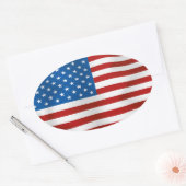 Flagge der USA Ovaler Aufkleber (Umschlag)
