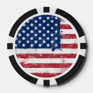 Flagge der USA Pokerchips