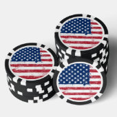 Flagge der USA Pokerchips (Stapel)