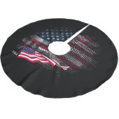 Flagge der USA Polyester Weihnachtsbaumdecke (Schrägansicht)